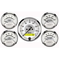 Auto Meter for Ford White Masterpiece 5 Piece Gauge Kit 3-1/8" Speedo 2-1/16"