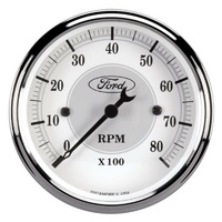 Auto Meter for Ford White Masterpiece Tachometer 3-1/8" In-Dash 0-8,000 rpm AU880088