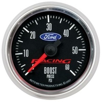 Auto Meter for Ford Racing Boost Gauge 2-1/16" Black Dial Mechanical 0-60 psi