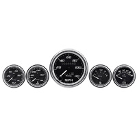 Auto Meter Equus 5 Gauge Black Face Kit 3-3/8" 0-120 mph Speedometer 2" AUE7500