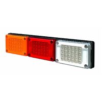 Roadvision LED Rear Combination Trailer Lamp 10-30V Stop/Tail/Ind/Rev Jumbo Triple Surface Mount 604x132mm Each BR601ARW