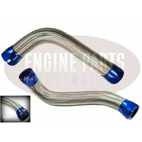 Silver Braided Radiator Hose Kit Blue Ends for Ford Falcon XD XE