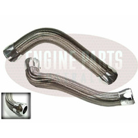 Silver Braided Radiator Hose Kit Silver Ends Holden HQ HJ HX HZ 253 308 V8