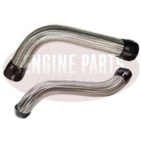 Silver Braided Radiator Hose Kit Black Ends Holden HQ HJ HX HZ 253 308 V8