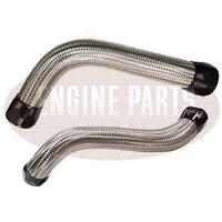 Silver Braided Radiator Hose Kit Black Ends Holden HQ 350 Chev V8 Monaro