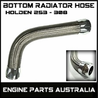Silver Braided Bottom Radiator Hose Silver Ends Holden V8 253 308 HQ HX HJ HZ