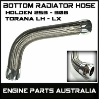 Silver Braided Bottom Radiator Hose Silver Ends Holden 253 308 Torana 4.2 5.0 V8