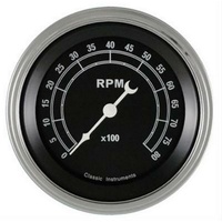 Classic Instruments Traditional Black Series 3-3/8 Tacho 8000 RPM, Curved Glass CITR80SLC