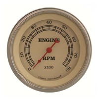 Classic Instruments Vintage 3-3/8 Tacho (With S/S Bezel) 8000 RPM, Flat Glass CIVT80SLF