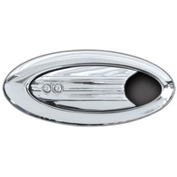 Clayton Machine Works Billet Elliptical Ribbed Door Handle Chrome with Aluminium