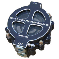 6" Dry-Sump See Through Oil Filter Black Anodised-16AN 115 Micron Element