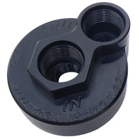 -12AN Billet Oil Block Adapter Kit Black Anodised Suit for Ford with 3/4" Thread