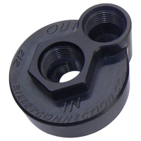 -12AN Billet Oil Block Adapter Kit Black Anodised for Ford Late Model 22mm Thread