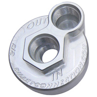 -12AN Billet Oil Block Adapter Kit Clear Anodised for Ford Late Model 22mm Thread