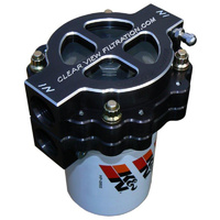4" Screw-On Oil Filter Assembly Clear Anodised -12AN 115 Micron Element