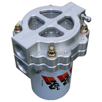4" Screw-On Oil Filter Assembly Clear Anodised -12AN 115 Micron Element