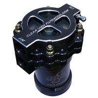 4" Screw-On Oil Filter Assembly Black Anodised -12AN 115 Micron Element