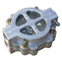 4" Hi-Flow See Through Oil Filter Clear Anodised -12AN 60 Micron Element