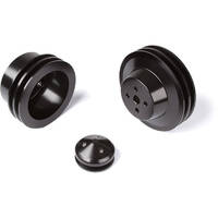 CVF Racing Stealth Black For Ford Small Block Pulley Kit PS (3 Bolt Crank)