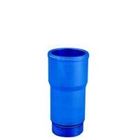 CVR Inlet Fittings Aluminium 1.250 in. Hose to 1 3/16 in. Straight Cut Male Blue Anodized Long