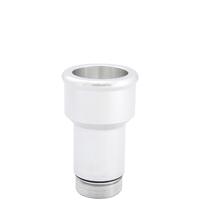 CVR Inlet Fittings Aluminium 1.750 in. Hose to 1 3/16 in. Straight Cut Male Clear Anodized Short