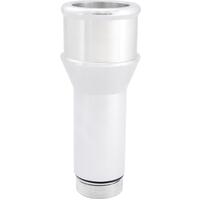 CVR Inlet Fittings Aluminium 1.750 in. Hose to 1 3/16 in. Straight Cut Male Clear Anodized Long