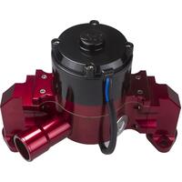 CVR Water Pump Electric 55 gpm Billet Aluminium Red Anodized SB For Chevrolet