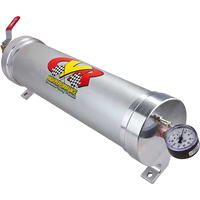 CVR Engine Oil Accumulator 3 Quarts 22.5 in. Length 4.5 in. Diameter Clear Anodized Gauge Valve