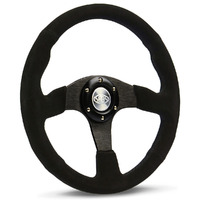 SAAS Steering Wheel Suede 14" ADR Black Spoke D1-SWB-RS