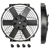 Davies Craig Fans Thermatic Electric Single 10 in. Diameter 696 cfm Slimline 12V Black Nylon Blades and Shroud Each