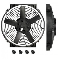 Davies Craig Fans Thermatic Electric Single 14 in. Diameter 1021 cfm Slimline 12V Black Nylon Blades and Shroud Each