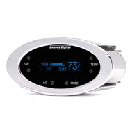 Dakota Digital Climate Control Panel Digital Vintage Air Gen-II Chrome Bezel Blue Display Elliptical Each DCC-2300-C-B