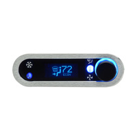 Dakota Digital Climate Control Panel Digital Vintage Air Gen-IV 4.2 in. x 1.3 in. Chrome Bezel Blue Display Horizontal Each DCC-2400H-C-B