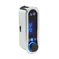 Dakota Digital Climate Control Panel Digital Vintage Air Gen IV - VFD3 Style - Vertical Chrome Blue Display DCC-2400V-C-B