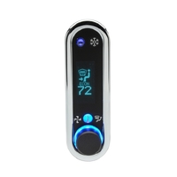 Dakota Digital Climate Control Panel Digital Vintage Air Gen-IV 4.2 in. x 1.3 in. Chrome Bezel Teal Display Vertical Each DCC-2400V-C-T