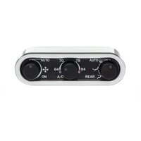 Dakota Digital Climate Control Panel Digital Vintage Air Gen-IV 4.2 in. x 1.3 in. 3 Knob Black Background Red Display Chrome Bezel Each DCC-3000HC-K-R