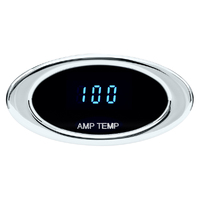 Dakota Digital Gauge Kit Ion Series Digital Chrome Amplifier Temperature -40Â° to 120Â°C Oval Black Face Teal Numbers Electrical ION-15-1-C-T