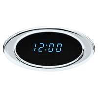Dakota Digital Gauge Kit Ion Series Digital Chrome Digital Clock Oval Black Face Teal Numbers Electrical ION-16-1-C-T