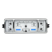 Dakota Digital Gauge Kit 1939 For Chevrolet Analog 12 in. x 4 in. Silver Background Alloy Style Face Blue Display VHX-39C-S-B