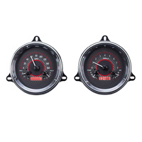 Dakota Digital Gauge Kit 1961 For Chevrolet Pickup Analog Carbon Fiber Background Alloy Style Face Red Display VHX-54C-PU-C-R