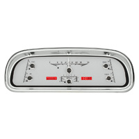 Dakota Digital Gauge Kit 1960- 63 For Ford Falcon and Ranchero Analog Silver Background Alloy Style Face Red Display VHX-60F-FAL-S-R