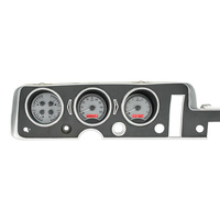 Dakota Digital Gauge Kit 1968 For Pontiac GTO/ Lemans/ Tempest Analog Silver Background Alloy Style Face Red Display VHX-68P-GTO-S-R