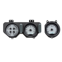 Dakota Digital Gauge Kit 1968 For Pontiac GTO/ Lemans/ Tempest Analog Silver Background Alloy Style Face White Display VHX-68P-GTO-S-W