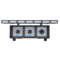 Dakota Digital Gauge Kit 1980- 86 For Ford Pickup and Bronco Analog Silver Background Alloy Style Face Blue Display VHX-80F-PU-S-B
