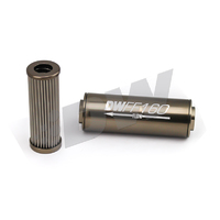 Deatsch Werks In-line fuel filter element and housing kit stainless steel 100 micron -8AN 160mm. Universal