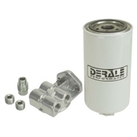 Derale Single Mount Fuel / Water Separator Kit 1/2" NPT 3-1/2" O.D x 7-5/8"