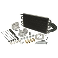 Derale Tube & Fin Engine Oil Cooler Kit Spin-On Adapter 16-5/8" x 7-5/8" x 3/4"