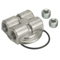 Derale Engine Spin-On Adapter Dual Side Ports Suit for Ford V6 & V8 DP15746
