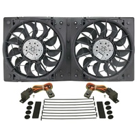 Derale Dual Fan & Shroud Kit 4000 cfm 12" Electric Fans 28-5/8"x13-7/8"x3-1/4"