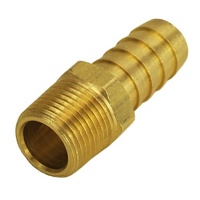 Derale Straight NPT Hose Barb Fitting 3/8" NPT Male x 1/2" Barb Brass Finish